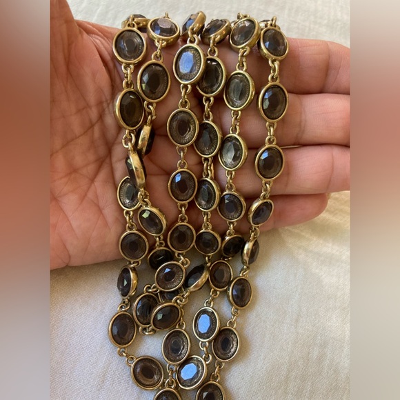 Banana Republic Multi Chain with Bezel Stones Statement Necklace‎ - Picture 3 of 12